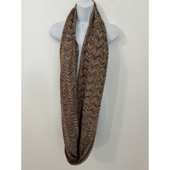 Missoni for Target Multicolor Colorful Chevron Zig Zag Infinity Scarf Gold Brown - Picture 2 of 7